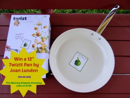 Win a 12 inch Twizzt Pan by Joan Lunden. Giveaway ends on 6-29. (Visit Mommy Snippets to enter.)