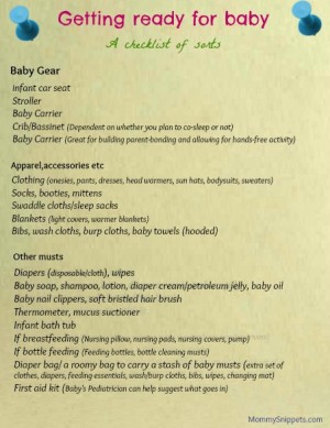 Getting ready for baby (A checklist of sorts) - Mommy Snippets