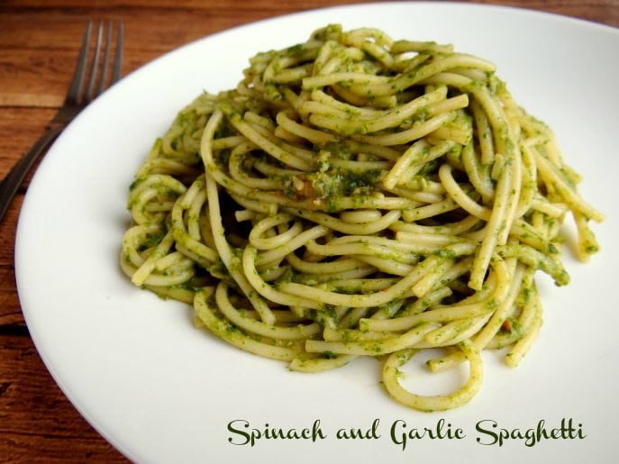 Spinach and Garlic Spaghetti