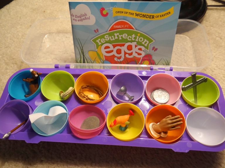 Teaching children the Easter story with Resurrection Eggs.