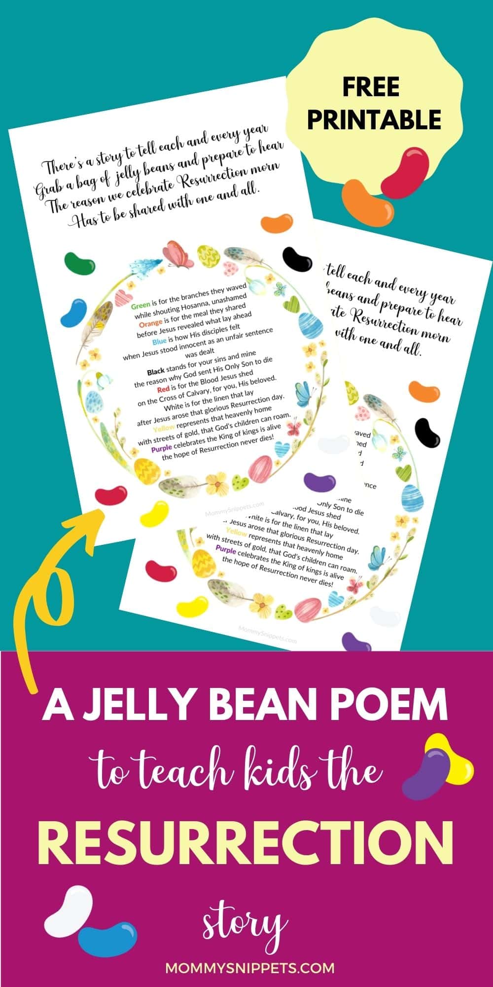 The Jelly Bean Poem Teaches Kids Why we Celebrate Resurrection Sunday (ilmaiseksi tulostettava)