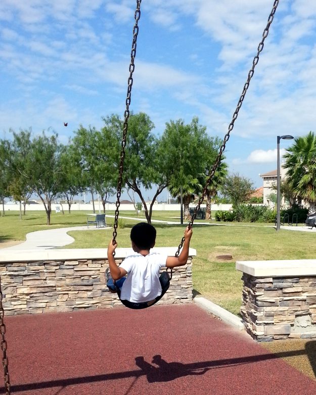 Child on a swing