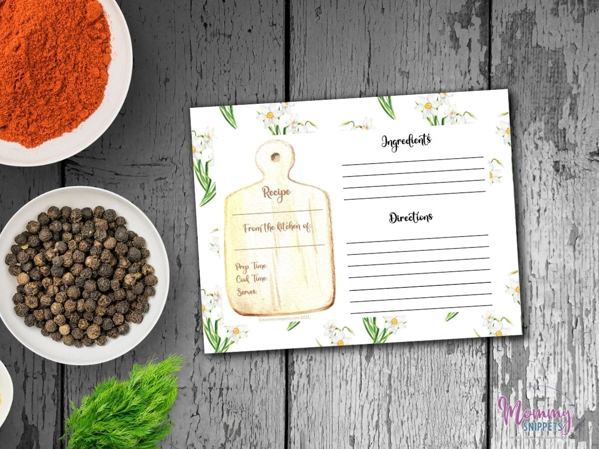 Free printable recipe card