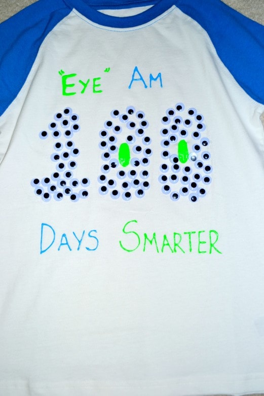 100 days of school shirt with eyes