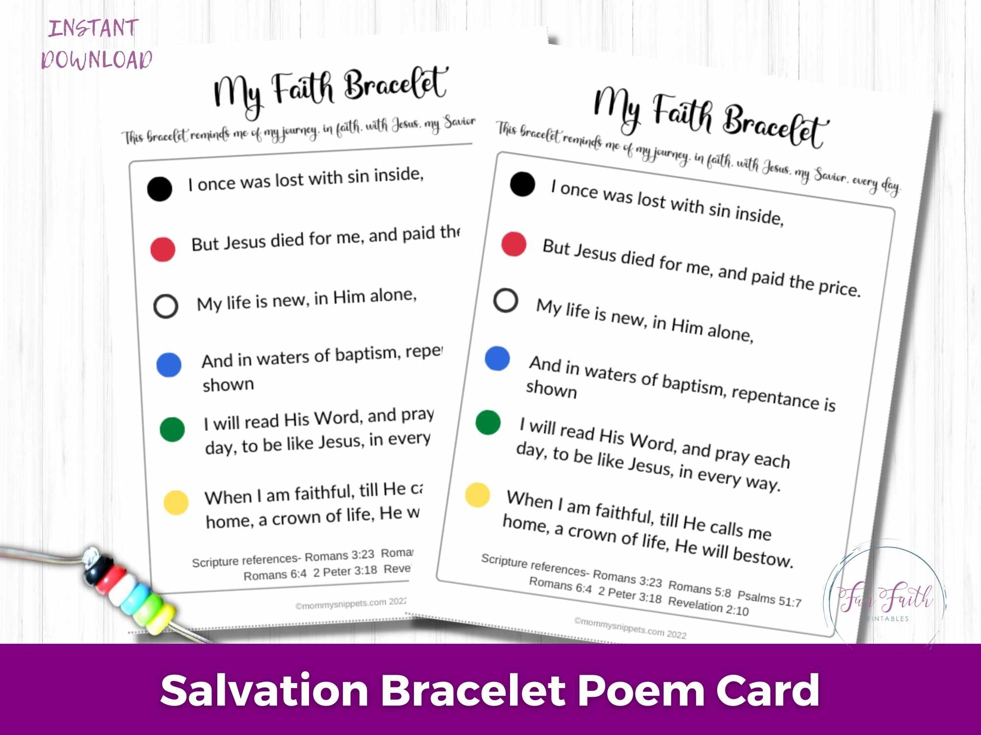 Free Printable Salvation Bracelet Cards Cards Info