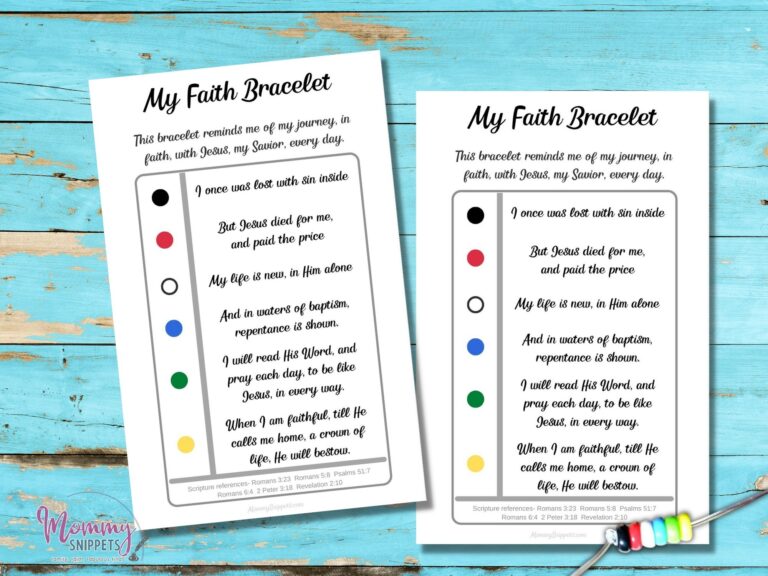 How To Make Faith Bracelets Free Salvation Bracelet Printable 
