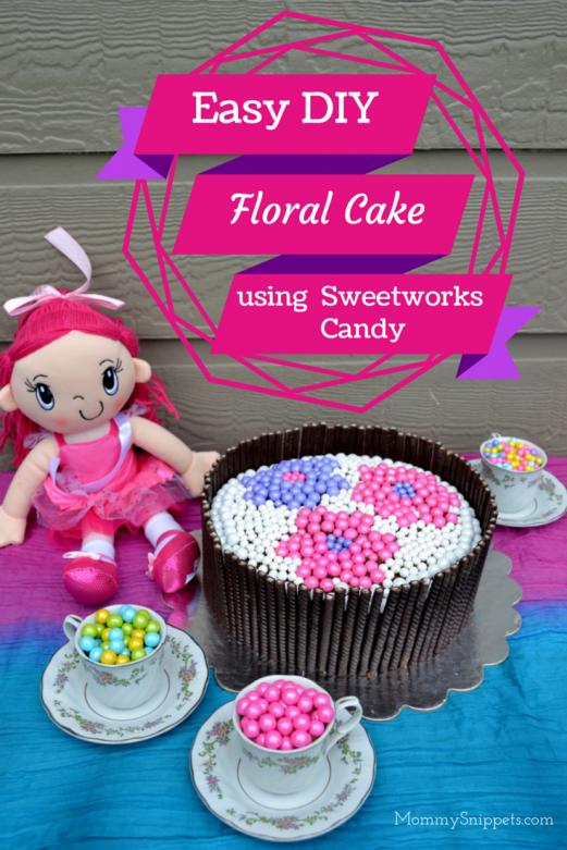 Easy Floral Birthday Cake using Sweetworks Candy - Mommy Snippets