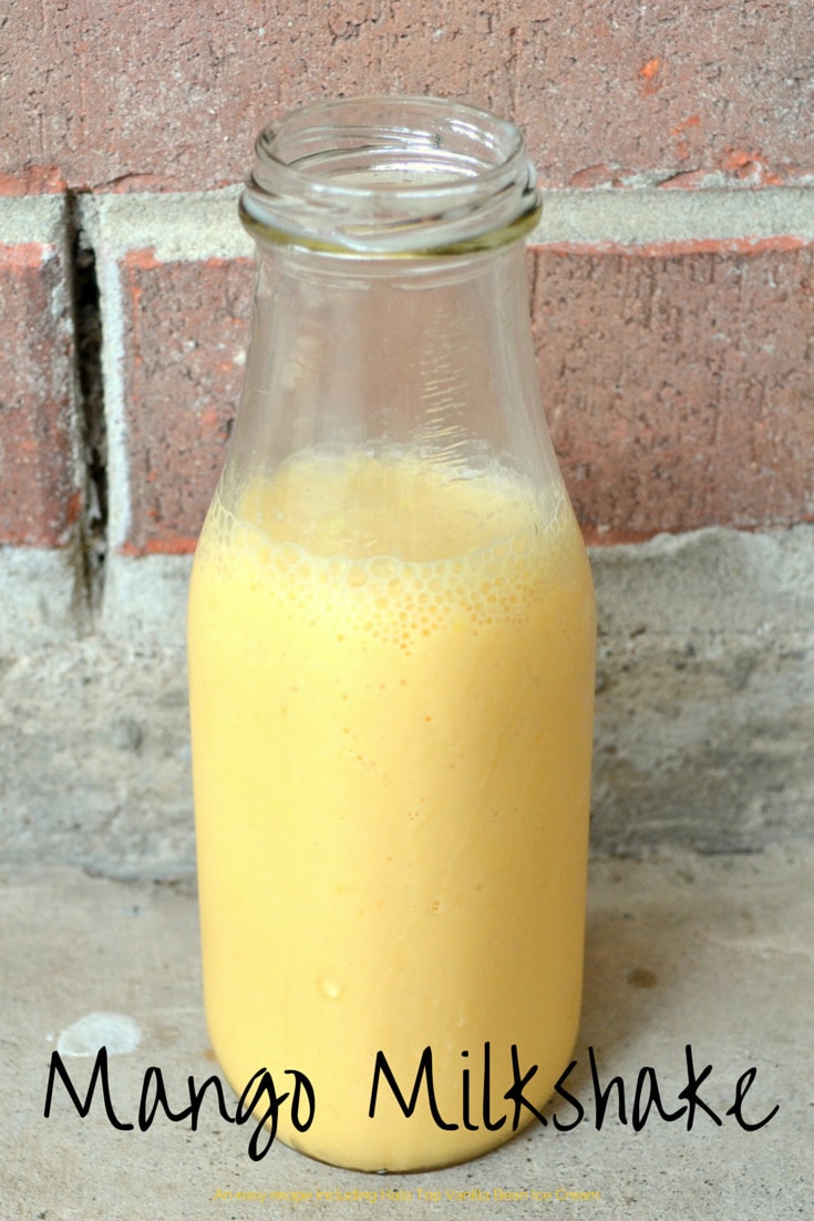 A Mango Milkshake recipe with Vanilla Bean Ice Cream