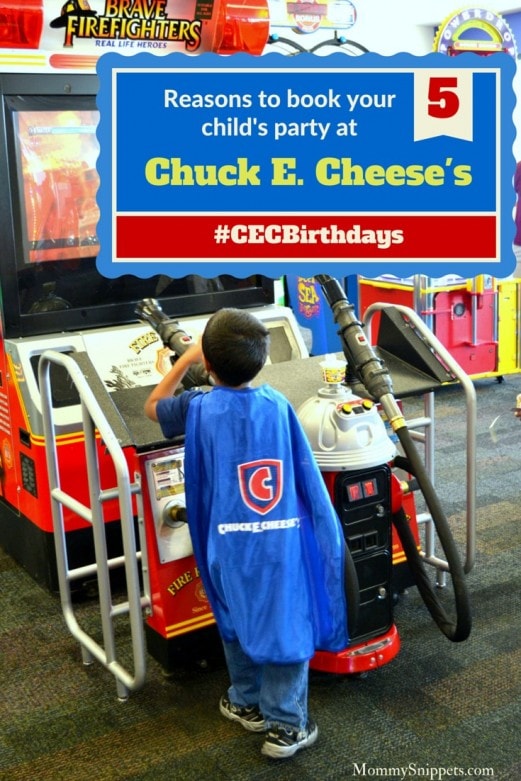 5 reasons to book your child's birthday party at Chuck E. Cheese's- Mommy Snippets