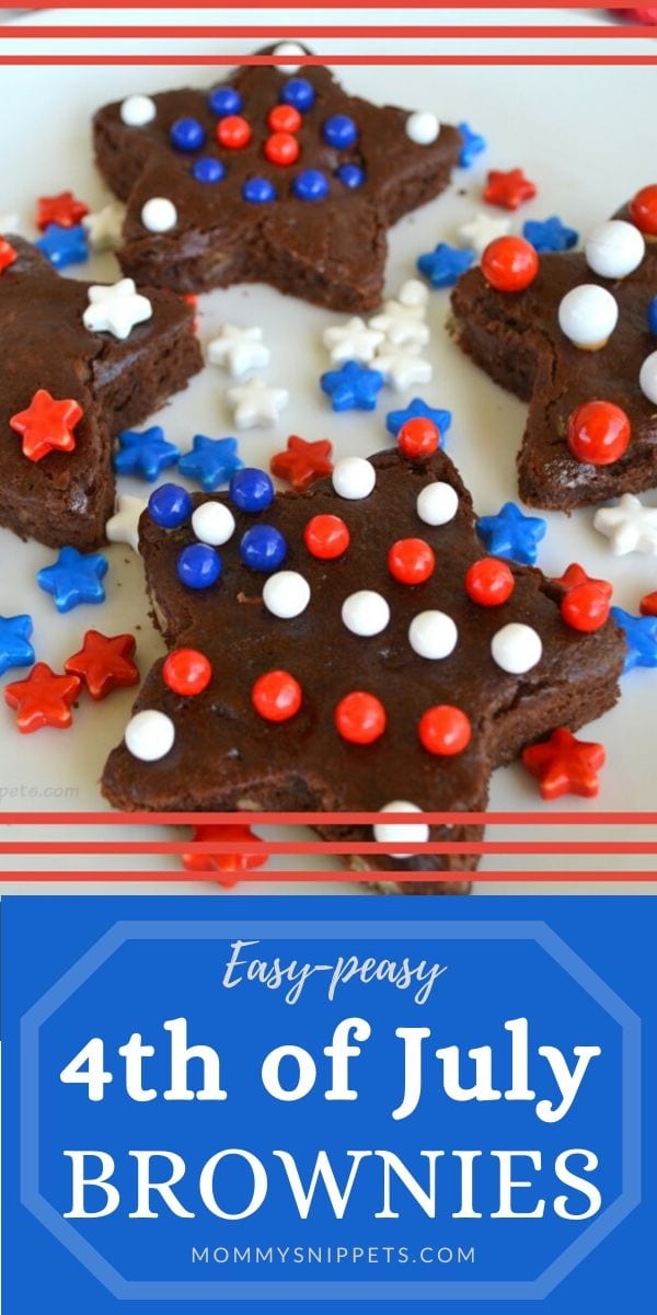 Easy-peasy 4th of July Brownies for your 4th of July Party- MommySnippets.com #4thOfJuly #PatrioticTreats #FourthOfJuly