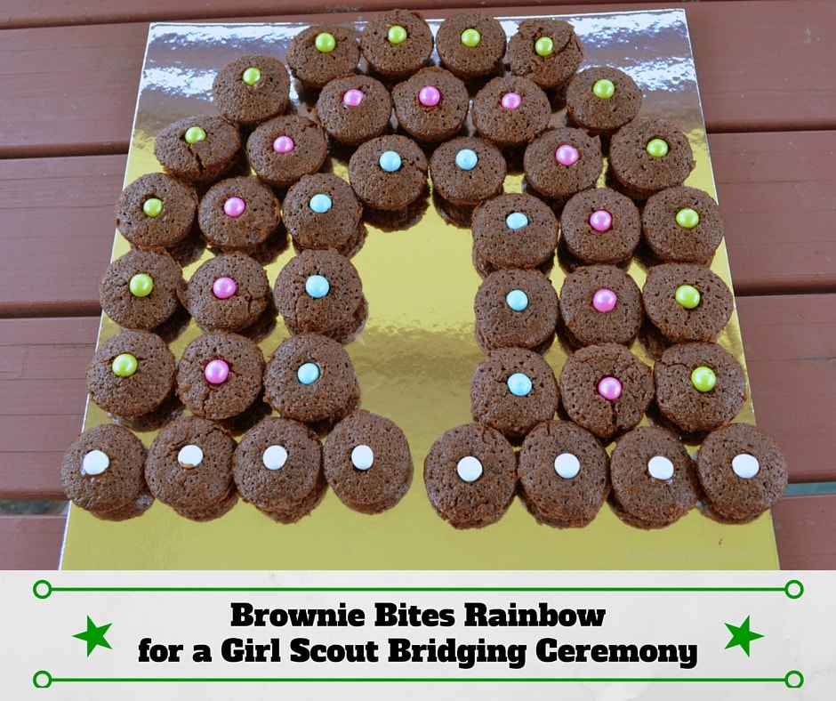 Brownie Bites Rainbow for a Girl Scout Bridging Ceremony - Mommy Snippets