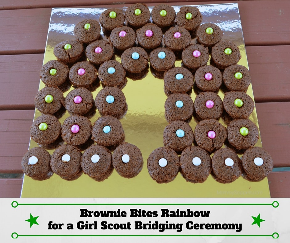 Brownie Bites Rainbow For A Girl Scout Bridging Ceremony Mommy Snippets Brownie Bites Rainbow For A Girl Scout Bridging Ceremony Mommy Snippets