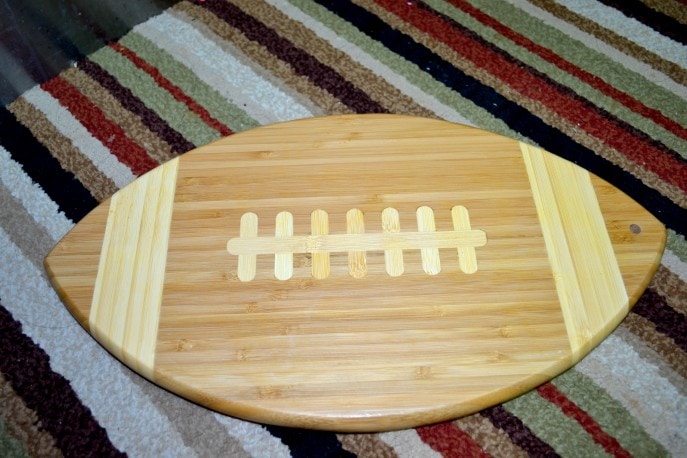 Football bamboo serving tray