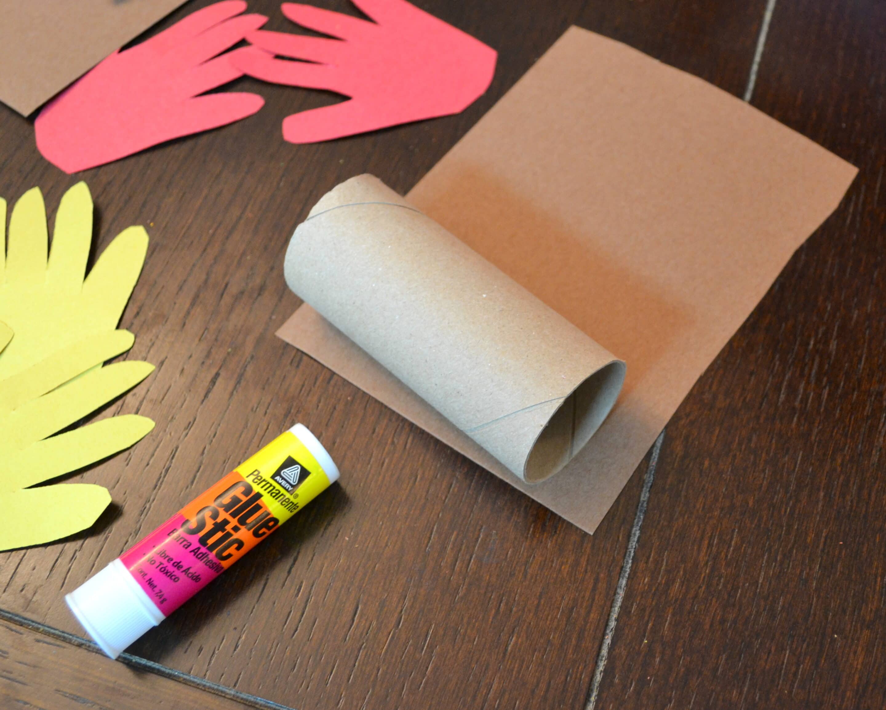 Thankful Hand Turkey Toilet Paper Roll Craft