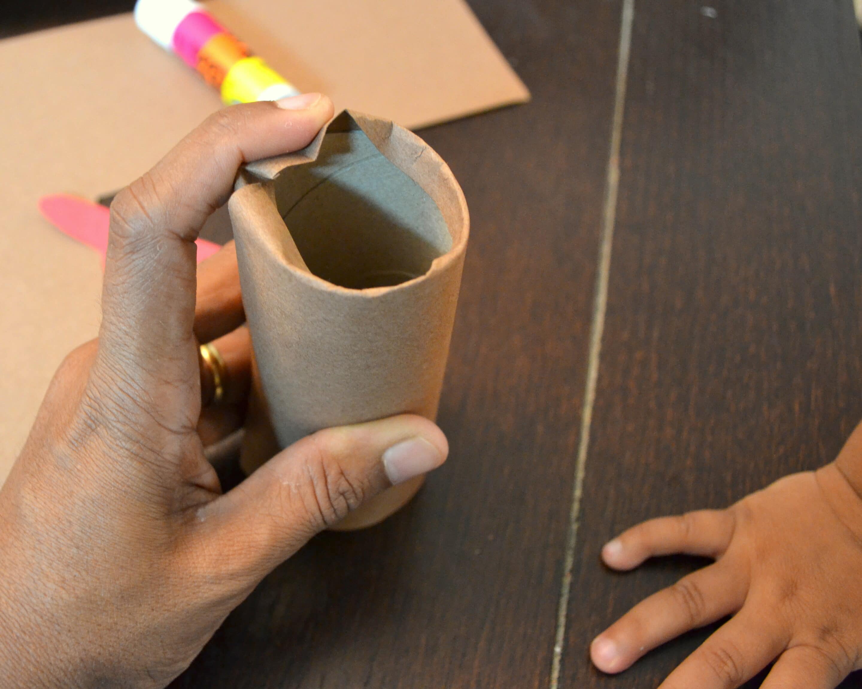 Thankful Hand Turkey Toilet Paper Roll Craft