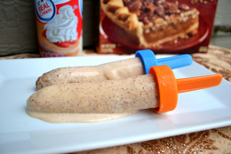 3 ingredient Pecan Pie Popsicles