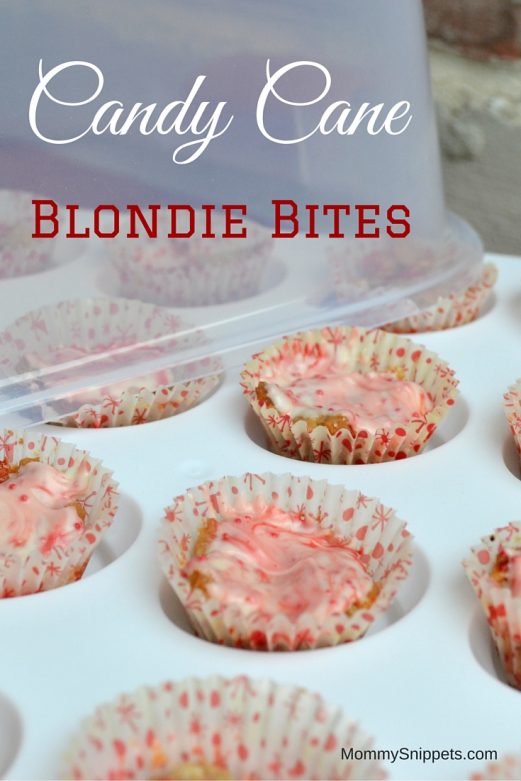Candy Cane Blondie Bites with MommySnippets.com #GobbleAgain #IC #Sponsored