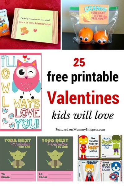 25 Free Printable Valentines Kids Will Love - Mommy Snippets
