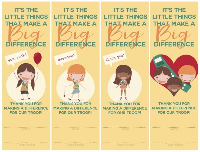 Free Printable Girl Scout Sale Thank You Bookmarks- MommySnippets