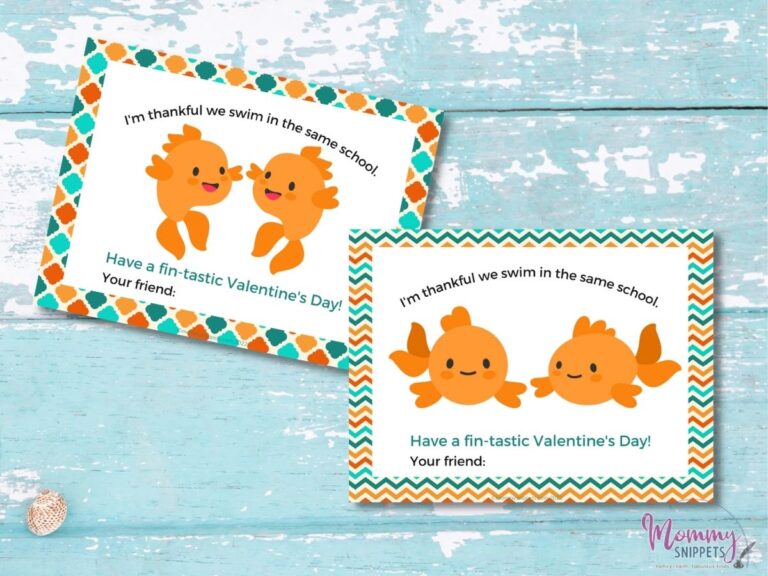 Free Printable Goldfish Valentines for Kids
