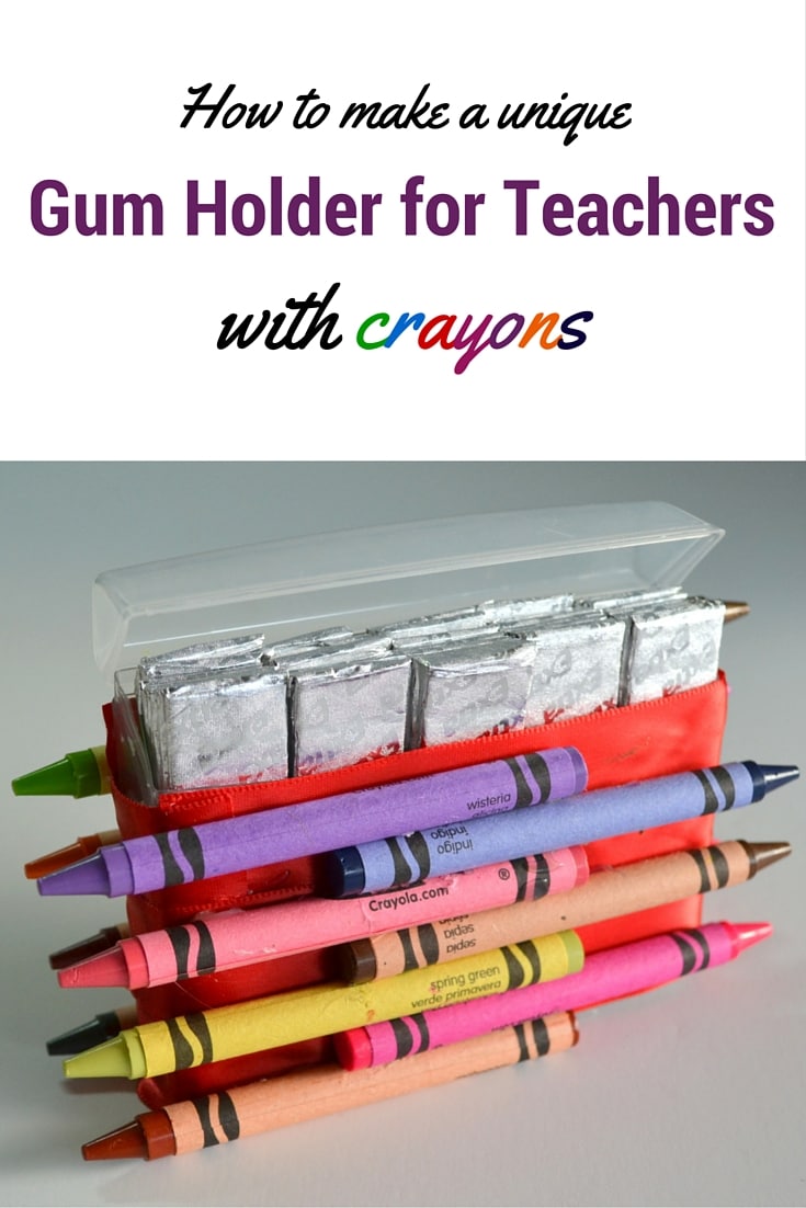 How to make a unique Gum Holder for Teachers, with crayons - MommySnippets.com #GiveExtraGetExtra #Walmart (ad)