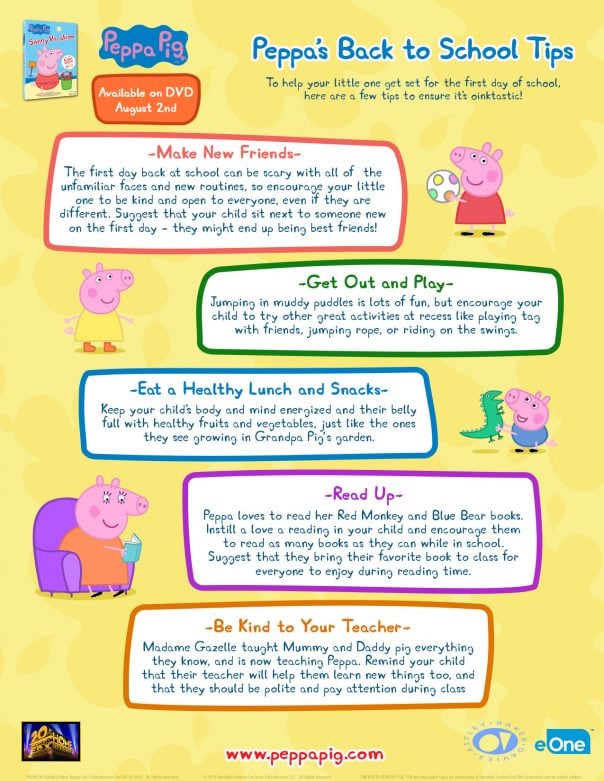 Peppa's Back To School Tips