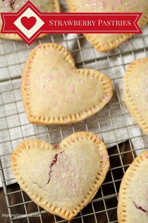 How to make Heart Shaped Strawberry Pastries for Valentine's Day- MommySnippets.com