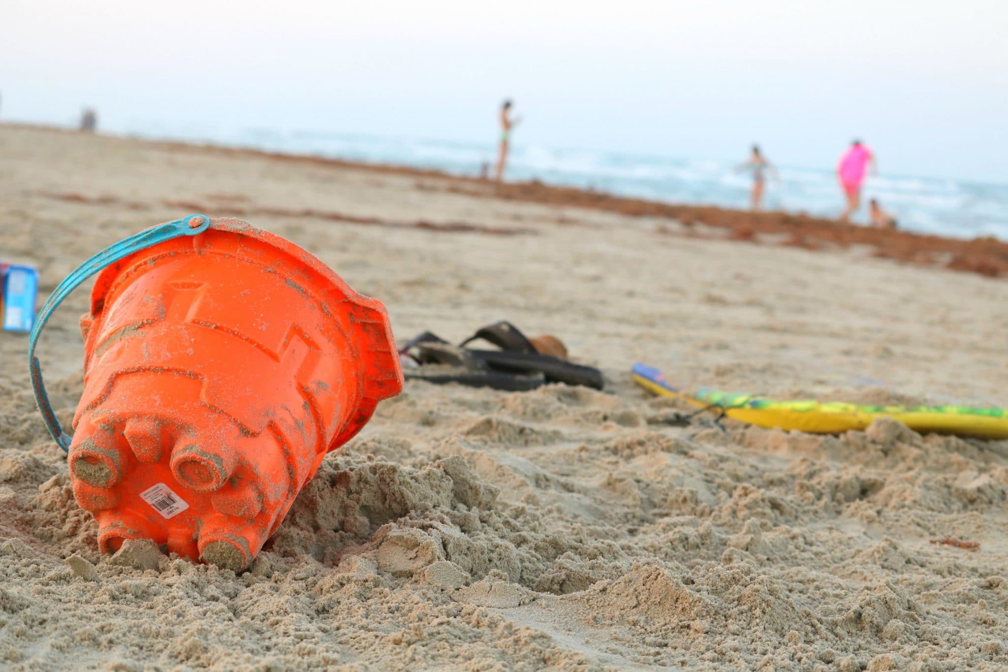 beach pail on sand at South Padre Island beach