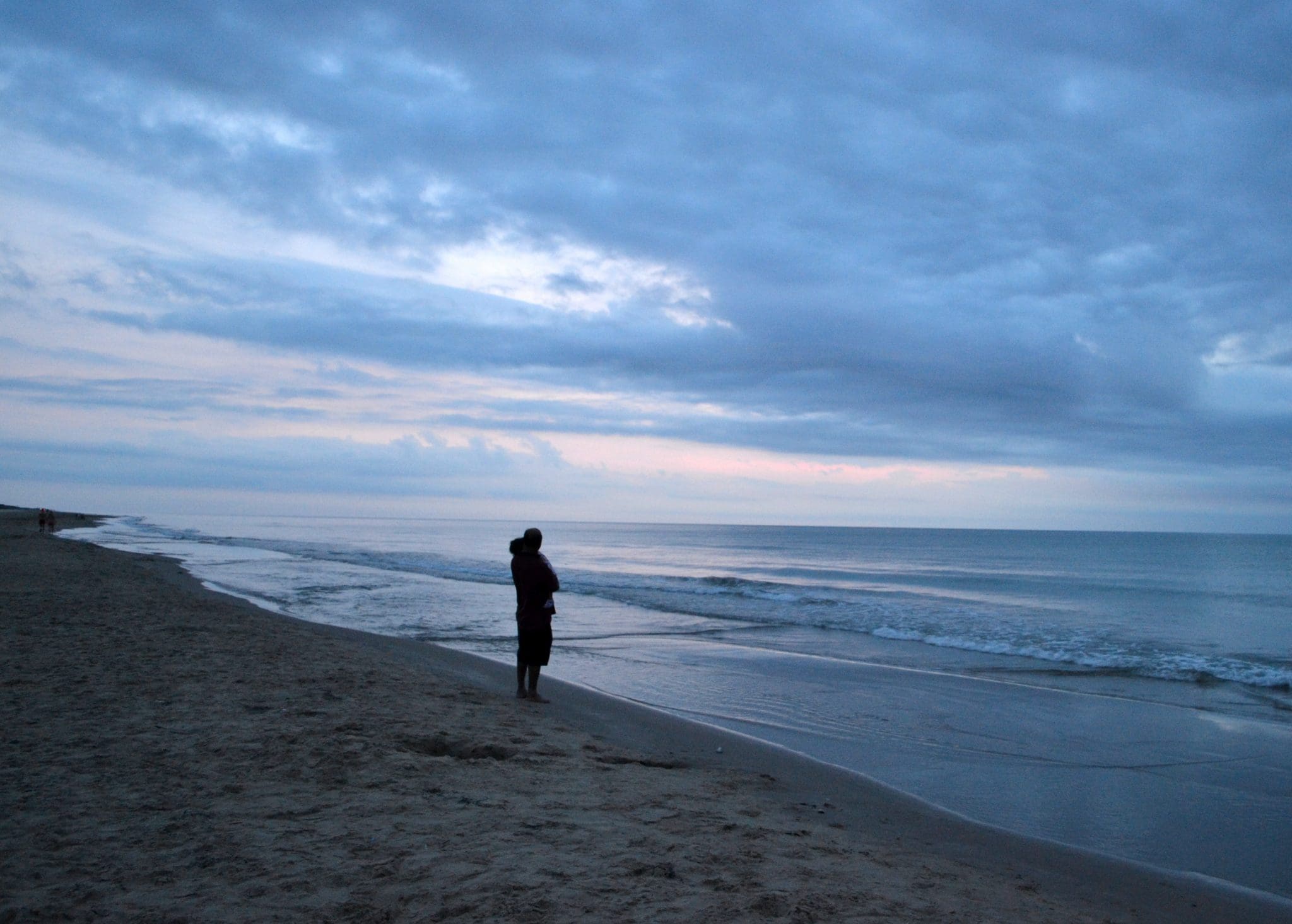 Father and child at sunrise- South Padre Island Beach