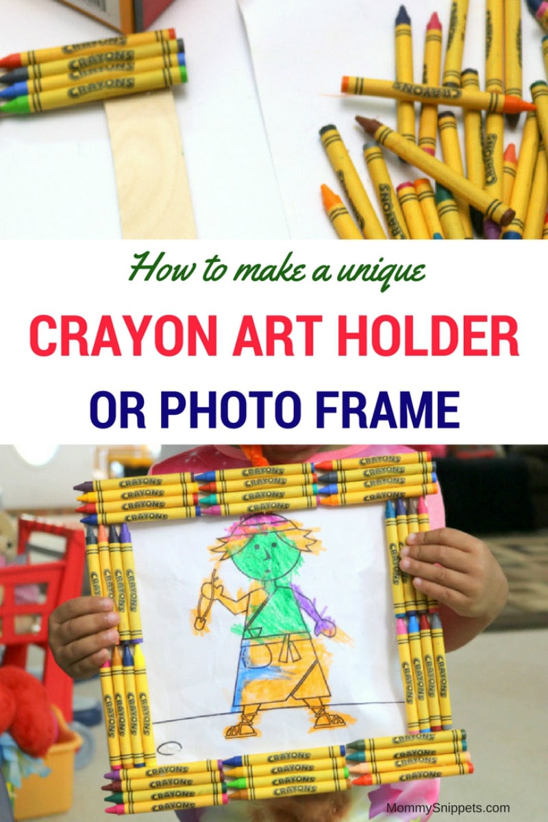 How to make a unique crayon art holder- MommySnippets.com #Sponsored