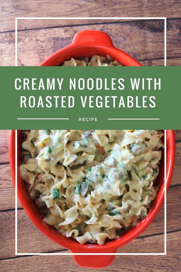 How to make an easy Creamy Noodles with Roasted Vegetables - MommySnippets.com #NoOtherNoodle #NoYolks #IC #ad