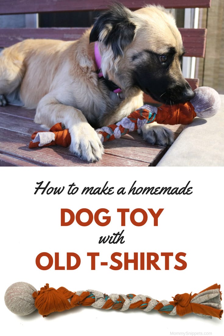 How to make a homemade dog toy with old t-shirts - MommySnippets.com #FortunaForAll #cbias #ad