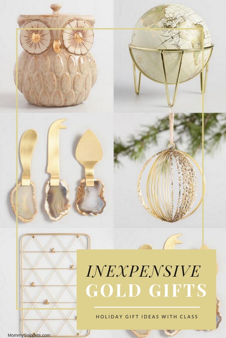 Inexpensive gold holiday gift ideas that are classy- MommySnippets.com #sponsored #goldenbell #worldmarket #discoverworldmarket #worldmarkettribe 