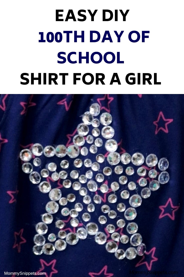 DIY Easy 100th day of school shirt for a girl - MommySnippets.com