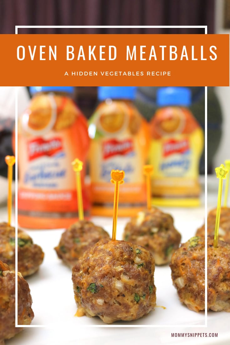 The best oven baked meatballs with hidden vegetables - MommySnippets.com #FrenchsDippingSauces #CollectiveBias #ad