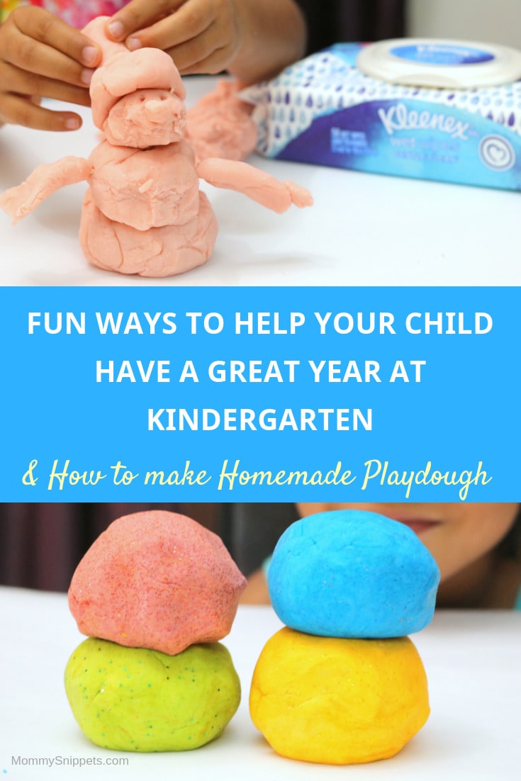 Fun Ways to help your child have a great year at Kindergarten (+ How to make Homemade Playdough)- MommySnippets.com - #SchoolReadyWithKleenex #CollectiveBias #ad
