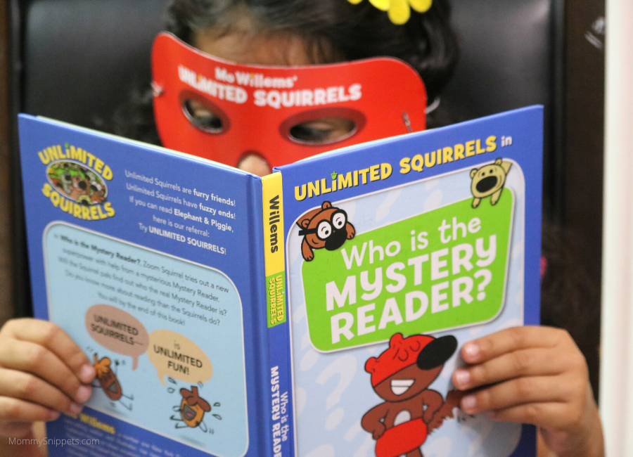 Mo Willems latest book "Unlimited Squirrels Who is the Mystery Reader