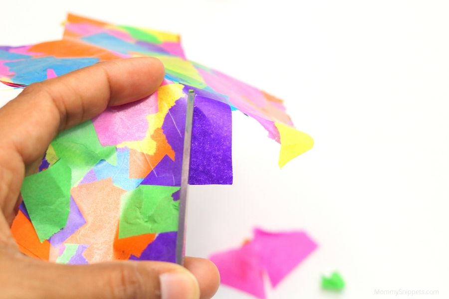 An Easy to Make Stained Glass Cross Craft Using Tissue Paper