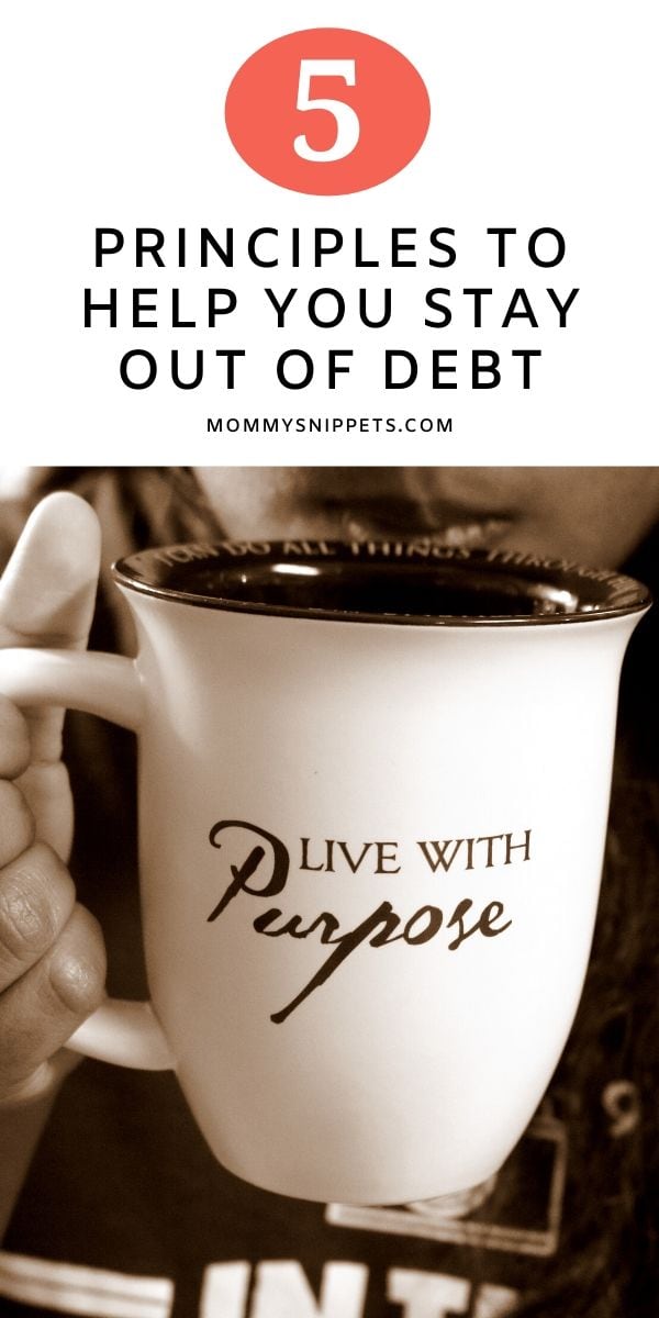 5 Principles To Help You Stay Out Of Debt- MommySnippets.com