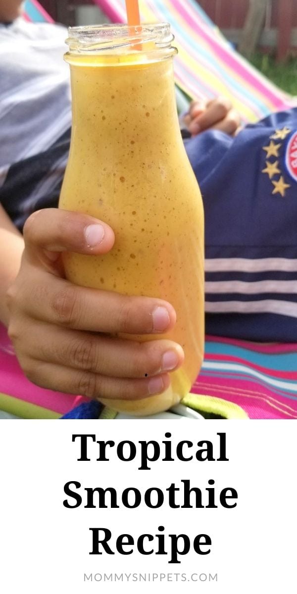 My family's favorite healthy tropical smoothie recipe- MommySnippets.com