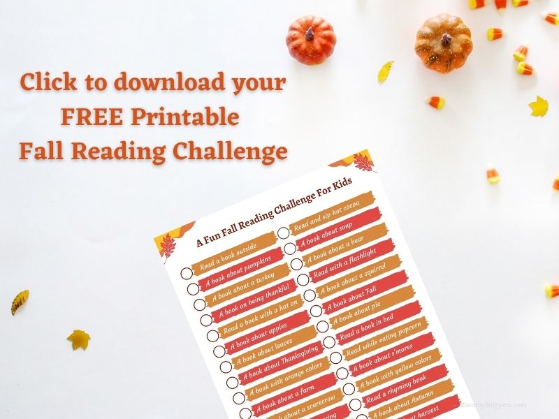 FREE Printable Fall Reading Challenge For Kids- MommySnippets.com