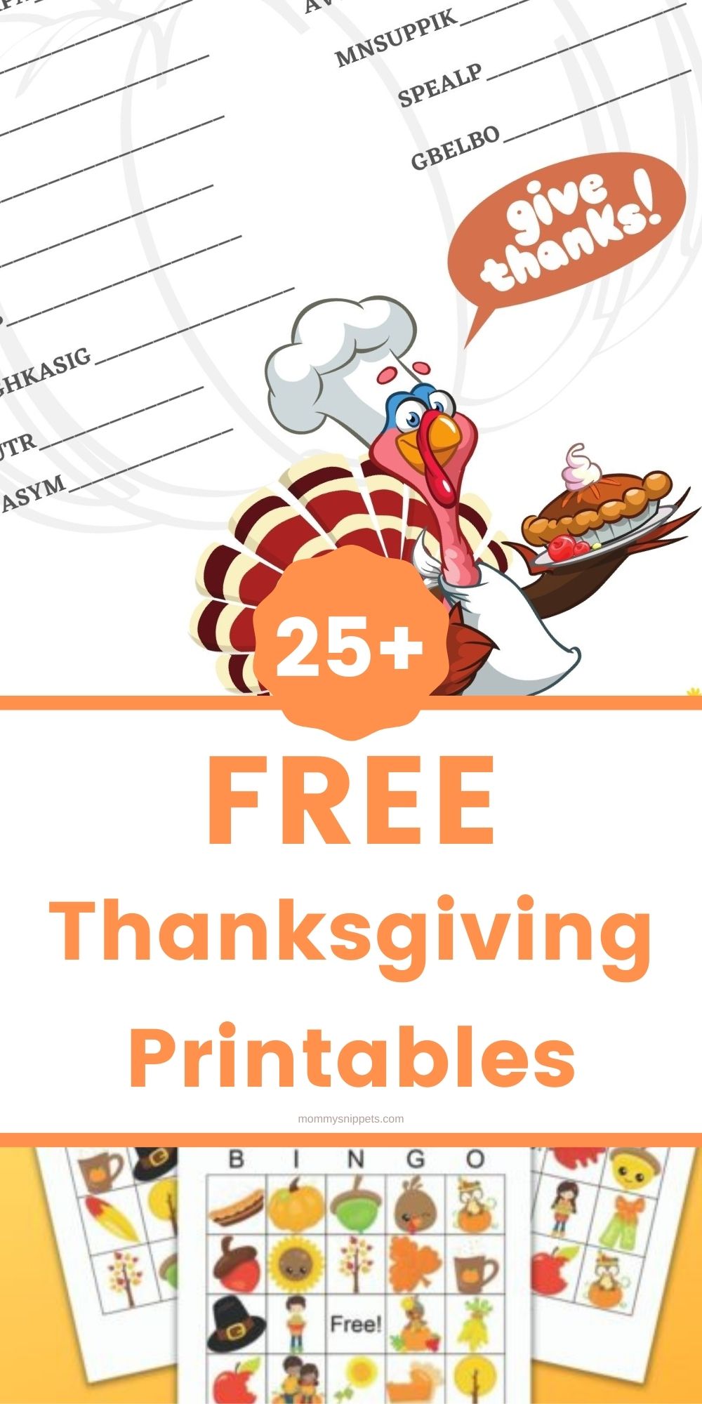 Over 25 Free Thanksgiving Printables- MommySnippets.com