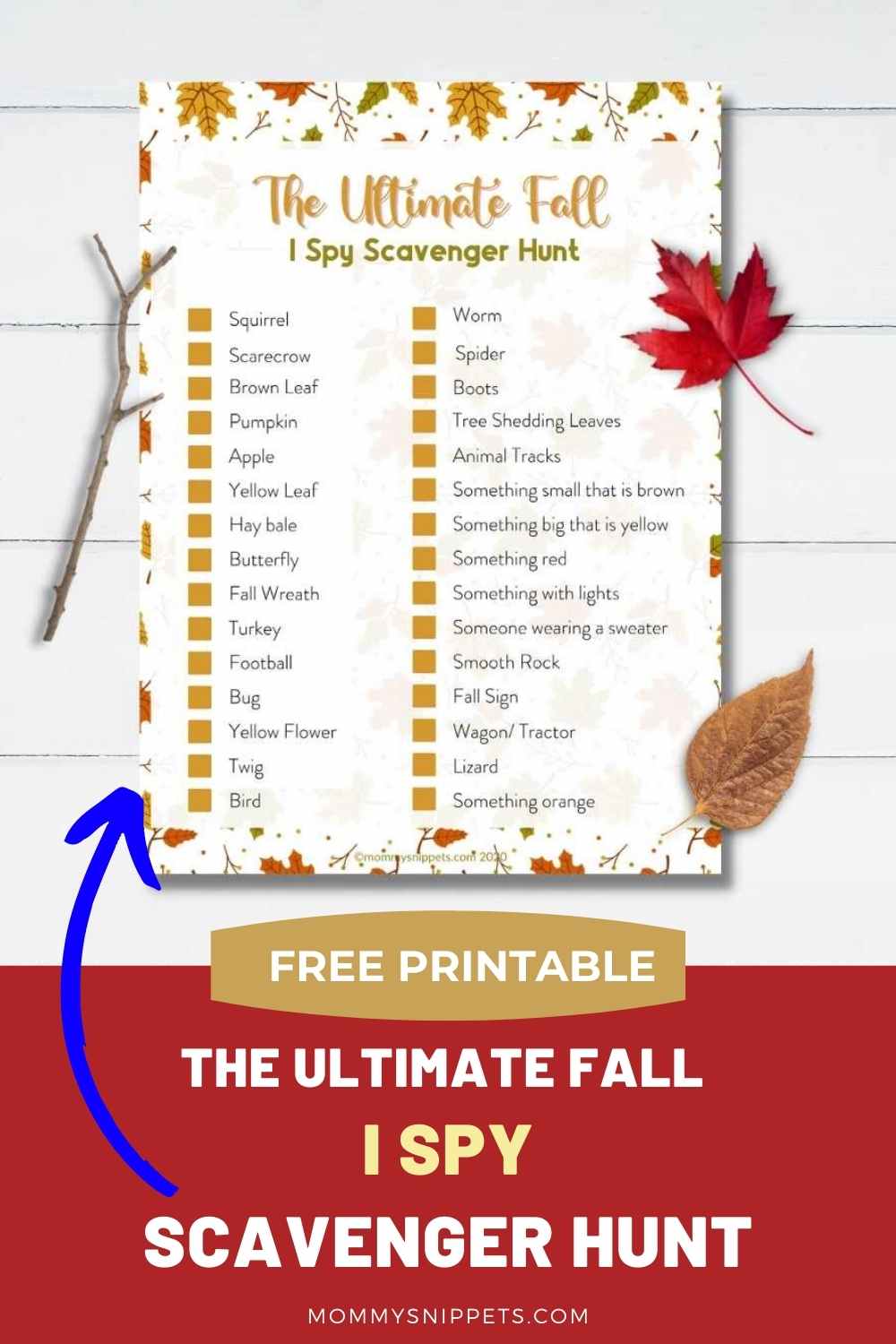 Download and print this FREE Printable Fall Scavenger Hunt
