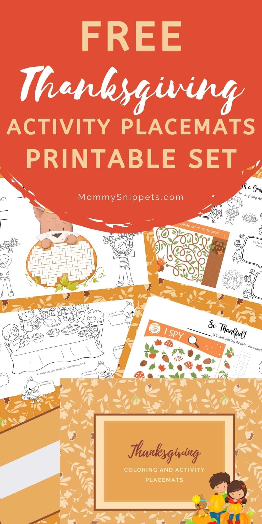 Free Thanksgiving Activity Placemats Printable- MommySnippets.com