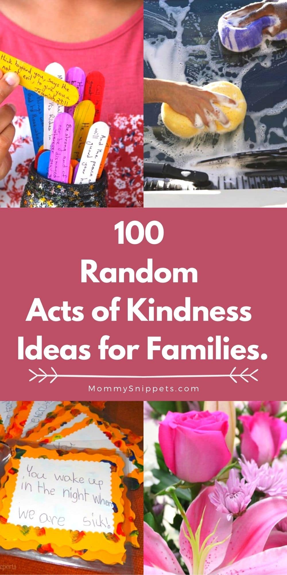 100 Random Acts of Kindness Ideas for Families- MommySnippets.com