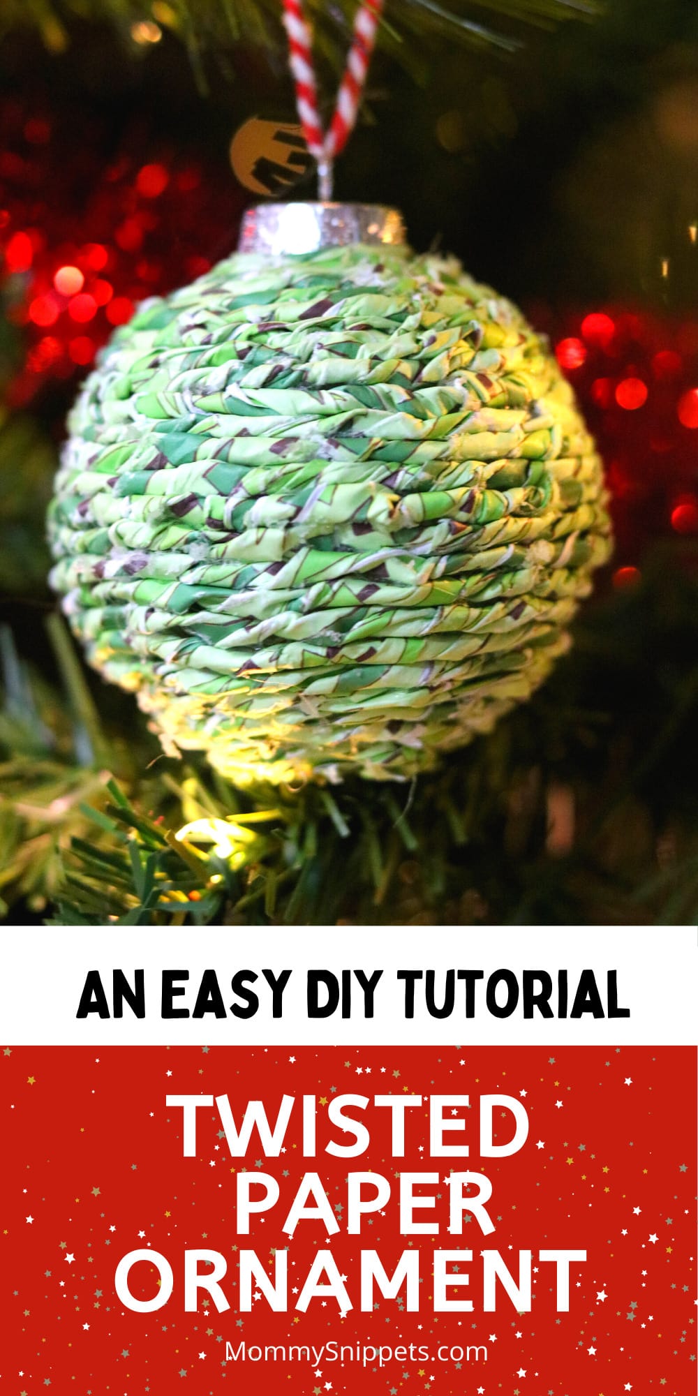 An Easy DIY Twisted Paper Ornament Tutorial- MommySnippets.com