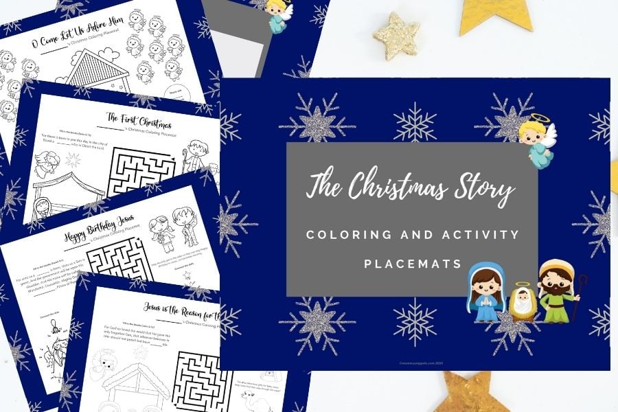 Free Printable Christmas Coloring and Activity Placemats