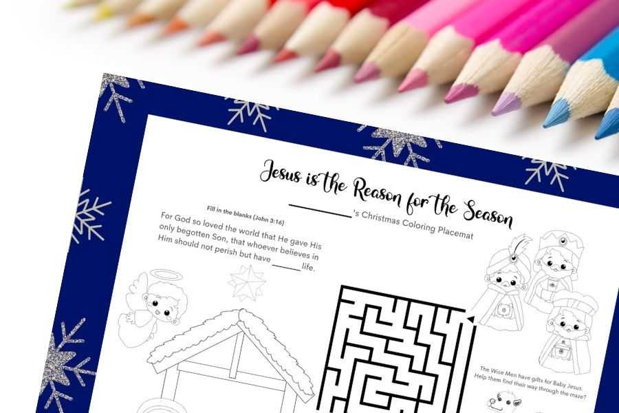 Free Printable Christmas Coloring and Activity Placemats