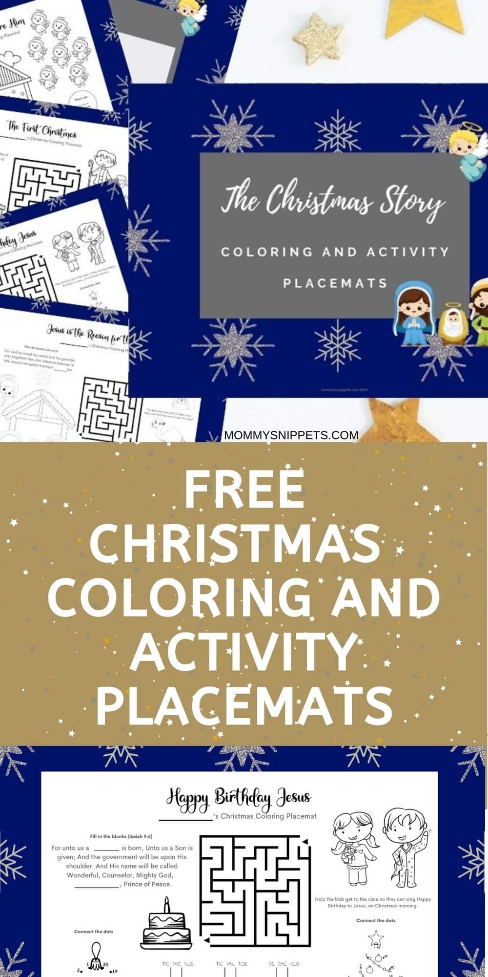 Free Printable Christmas Coloring and Activity Placemats- MommySnippets.com