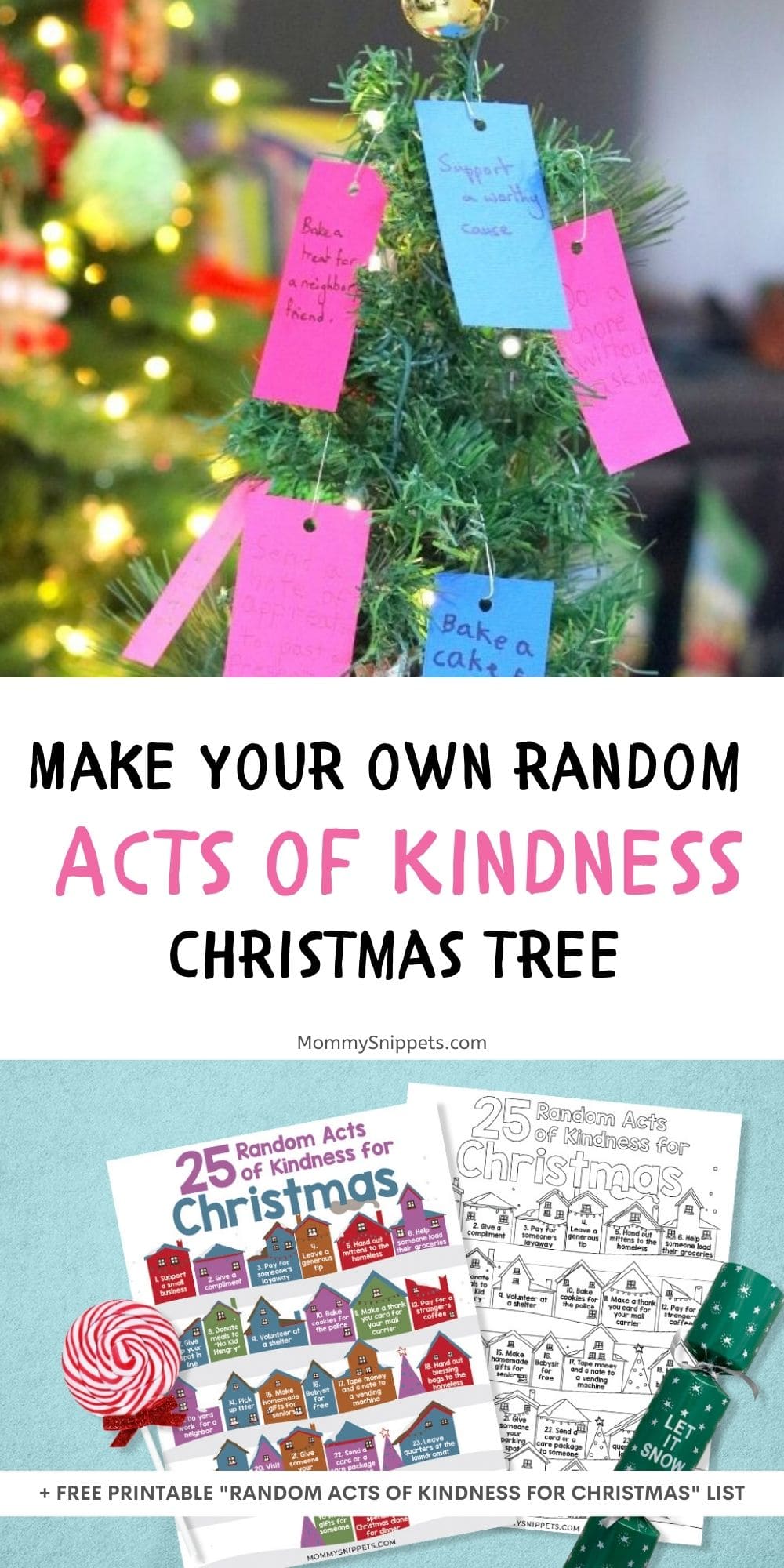 Kindness Christmas Tree + Christmas Random Acts of Kindness for Kids